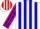 Silk - White, red and blue stripes,