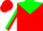 Silk - Red, green yoke, white 'GT' on back, green stripe on sleeves, red cap