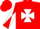 Silk - Red, White Maltese Cross, Red and White Diagonal Quartered sleeves