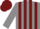 Silk - Grey and burgundy vertical stripes, grey and burgundy cap