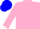 Silk - Pink, blue horseshoe 'SL' on back, pink and blue cap