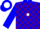 Silk - Blue and Purple Blocks, Blue 'AS' in White disc, Blue and Purp