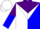 Silk - WHITE, blue, white & purple triangular yoke,  white chevron on purple & blue halved s