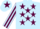Silk - Light Blue, Maroon stars, striped sleeves and star on cap