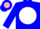 Silk - Blue, Pink 'H' on White disc, Pink Bands on Blue Sleeves