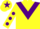 Silk - Yellow, Purple chevron, Yellow sleeves, Purple spots, Yellow cap, Purple star