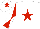 Silk - White, Red star, Red and White diabolo on sleeves, White cap, Red star