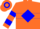Silk - Orange, blue diamond hoop and bar on sleeves, orange c