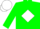 Silk - Green and white halves,  white 'A$' in diamond on back, green and white cap