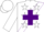 Silk - WHITE, White Stars on Purple Cross Sash