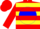 Silk - Red, yellow hoops, yellow 'W' on blue disc on back, red cap