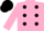 Silk - Pink, black polka spots, pink and black cap