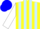 Silk - Yellow, light blue stripes on white sleeves, blue cap