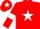Silk - Red, White star, armlets and star on cap