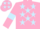 Silk - Pink, Light Blue stars, armlets and stars on cap