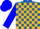 Silk - Royal Blue and Gold Blocks, Blue Sleeves and Cap