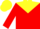Silk - Red, yellow yoke, yellow bar on sleeves, yellow cap