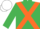 Silk - EMERALD GREEN, orange cross belts, white cap