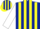 Silk - Dark Blue and Yellow Stripes, White Sleeves, Blue