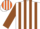 Silk - White, orange & brown stripes on sleeves, airplane on back, matching