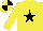 Silk - YELLOW, BLACK star, quartered cap