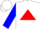 Silk - White, white 'CS' on red triangle on back, blue bars on sleeves, blue and re