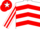 Silk - WHITE & RED CHEVRONS, striped sleeves, red cap, white star