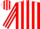 Silk - Red, White 'BB',  White Stripes