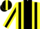 Silk - Yellow, black running horse on back, black panels on front, black stripe on