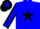 Silk - Blue, Black star, Blue sleeves, Black seams, Black cap, Blue star