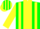 Silk - Green, Yellow Diagonal Stripe, Yellow Stripes on Sleeves