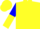 Silk - Yellow, Blue & Yellow Vertical Halved Sleeves, Yellow Cap, Blue Viso