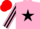 Silk - Pink, black star, pink and black striped sleeves, red cap