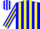 Silk - Blue and White Halves, Blue and Yellow Stripes