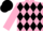 Silk - Pink and black diamonds, pink sleeves, black cap