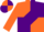 Silk - Orange, Orange 'C' on Purple Diamond, Orange and Purple Quartered