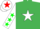 Silk - EMERALD GREEN, white star, white sleeves, em. green stars, white cap, red star