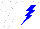 Silk - White, Blue Lightning Bolt, White Cap