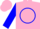 Silk - Hot pink, blue circle 'A' emblem and 'B' on back, blue sleeves, pink and blu