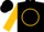 Silk - Black ,gold circle with black 'C' , gold sleeves