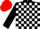 Silk - Black and White check, Black sleeves, Red cap