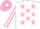 Silk - White, Pink stars, Striped sleeves, Pink cap, White star