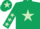 Silk - Dark Green, Light Green star, Light Green stars on sleeves and star on cap