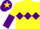 Silk - Yellow, Purple triple diamond, halved sleeves, Purple cap Yellow star