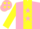 Silk - Pink, Yellow Diagonal Stripe, Pink Stars on Yellow Sleeves
