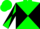 Silk - Green, black triangular thirds, green and black diagonal quartered sleeve