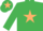 Silk - Emerald Green, Beige star and star on cap