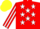 Silk - Red, White stars, striped sleeves, Yellow cap