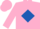 Silk - Hot Pink, Royal Blue Diamond Frame and 'A', Blue Cu