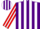 Silk - Purple, white 'EA' on red and white stripes on back, red, white and purple sleeve
